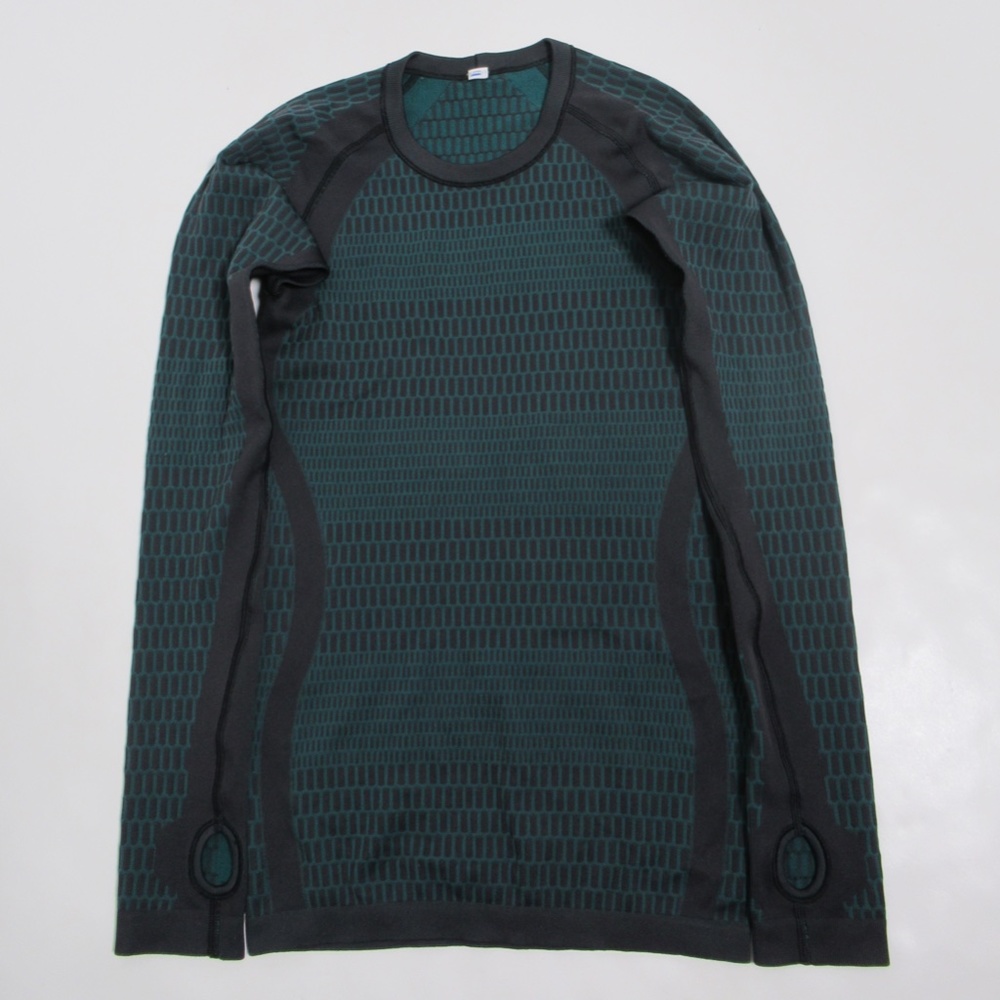 Lululemon Women's About That Base Long Sleeve Black / Forage Teal Size 2
